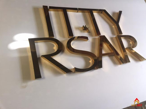 Chữ inox vàng uốn nỗi không led