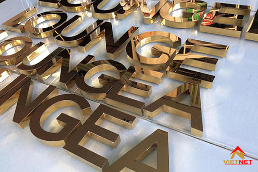 Chữ inox vàng uốn nỗi không led